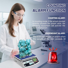 Counting Scale (30Kg/66Lb, 0.1G), G/Kg/Lb, Coin Scale, Precision Electronic Gram