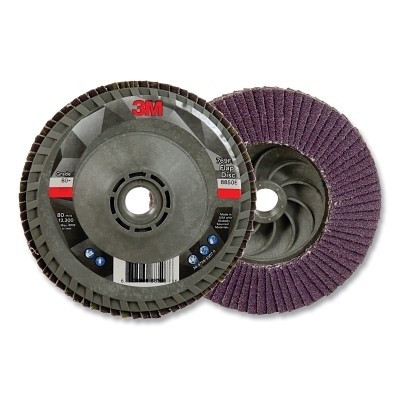 Flap Disc 769F, 4.5 in dia, 60+ Grit, 5/8 in-11 arbor, 13300 RPM 3M™ 7100243874