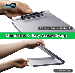 Aluminum Clipboard with Storage(Memo Size) Recycled Metal Form Holder