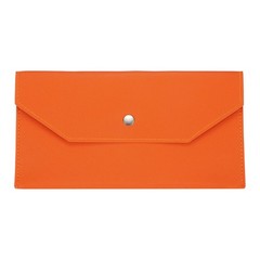 PU Leather Envelope Wallet Money for Women Men Orange
