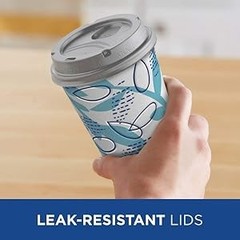 To Go Paper Coffee Cups With Lids, 12 oz, 14 ct, Disposable Insulated Paper Cups