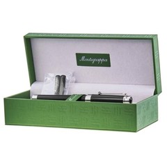 Montegrappa Fountain Pen Parola Black Barrel with Chrome Trim, Fine ISWOT2AB