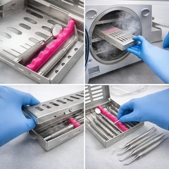GERMAN DENTAL AUTOCLAVE STERILIZATION CASSETTE RACK BOX TRAY FOR 7 INSTRUMENT