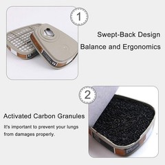 4PCS 6001 filter cartridge for organic vapor for respirators 3M 6200 7502 series
