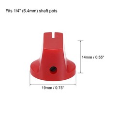 5 x Guitar Effect Pedal Knobs Pointer Control Knobs with Set Screw Aged Red