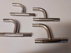 Q-(4) FOOD GRADE STAINLESS STEEL 3/8″ BARB Y HOSE FITTING ADAPTERS SPLICERS