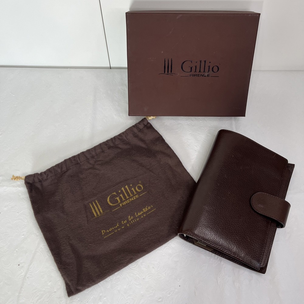 Gillio Firenze Compagna Personal 30mm Dark Brown Italian Leather Planner