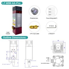 30W 20W 10W Optical Power Laser Module Kit for Laser Cutting Engraver DIY Tool