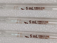 Lot of 15: Assorted Class A Volumetric Pipettes Lab Glass, Fisher, Kimble Kimax