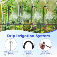 1-Set Drip Irrigation System, 20Ft 5/16″ Hose Garden Watering Misting System …