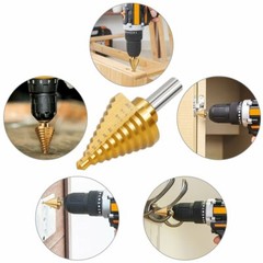 1/2” HEX SHANK 10 STEP DRILL BIT 1/4”- 1 3/8” HSS TITANIUM NITRIDE