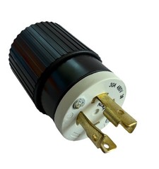AC WORKS® NEMA L16-30P – 3-Phase 30A, 480V Locking Male Plug in Black