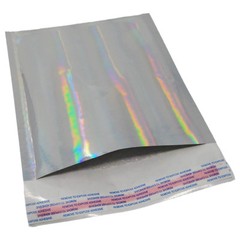 6×10 Pink & Hologram Metallic Bubble Mailers Holographic Air Shipping Envelopes