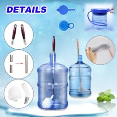 Bottle Brush, 3 Pack Long Handled Bucket Brushes with 2 Water Jug Caps, White
