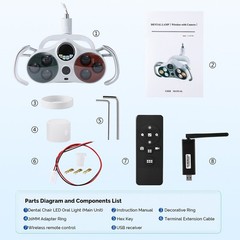 6LED Dental Oral Light Operating Lamp 20 Million HD Camera Video Recording