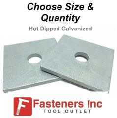 (Choose Diameter) 3″ x 3″ x 1/4″ (.250) Thick Square Bearing Plate Washer HDG
