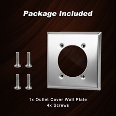 2 Gang Single Hole Receptacle Wall Plate W/ 4 Screws for 14-50R HBL9450A Hubbell
