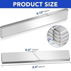 Strong Magnet Strips Heavy Duty – Rare Earth Magnets with Adhesive – Pack of 6