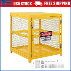 Horizontal Cylinder Storage Cabinet, 4 Cylinder Capacity w/Anti-Slip Guardrails