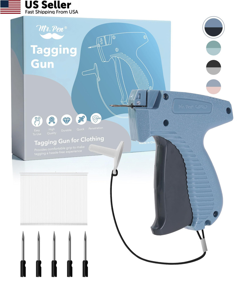 Mr. Pen – Price Tagging Gun, 1 pcs+5 Needles & 1008 Barbs, Blue & Black