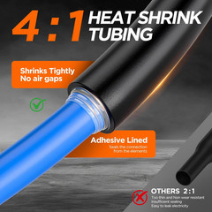 500PCS 4:1 Heat Shrink Tubing Kit with Adhesive Liner, Marine Grade Dual Wall, W