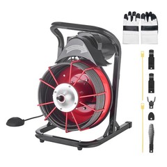 VEVOR Drain Cleaner Machine Drain Auger 75FT x 1/2 Inch Manual Feed & 4 Cutters
