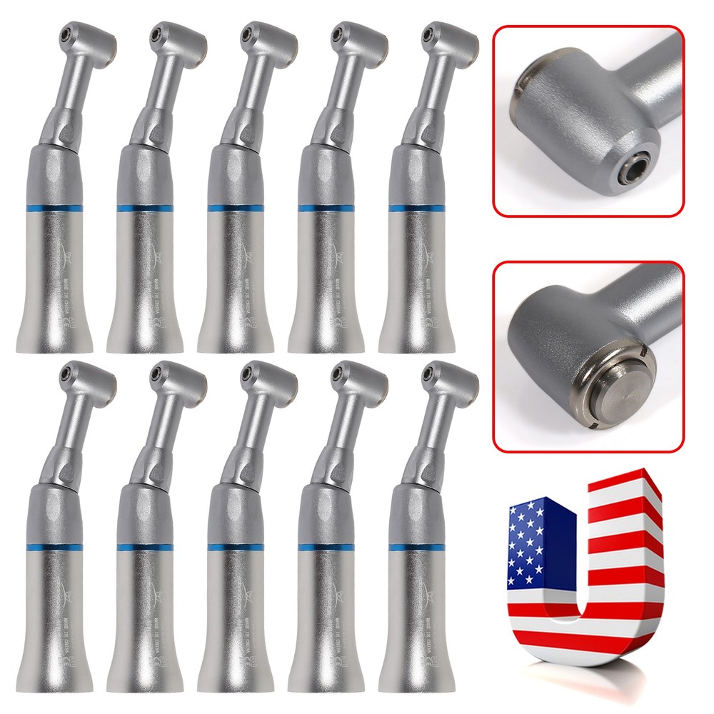 10 YABANG Dental 1:1 Slow Low Speed Handpiece Contra Angle Push Button Handpiece