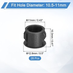 28Pcs 11mm(7/16″) Flush Type Panel Round Snap in Fastener, Black