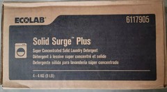Case Of 4 ECOLAB 6117905 Solid SurgePlus Laundry Detergent 36 LB