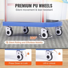 5-Tier Equipment Cart 400lb Load Capacity with Drawers and Refuse Bins Blue