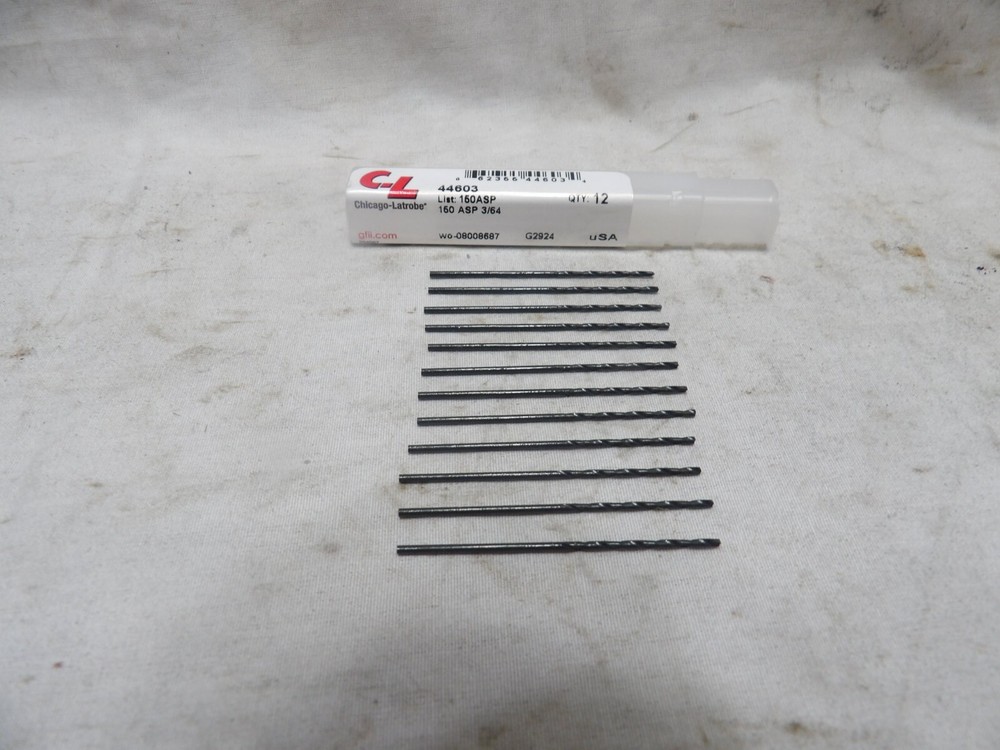 Chicago-Latrobe ASP 3/64 Drill Bits #44603 – Made in the USA – (Pkg of 12)