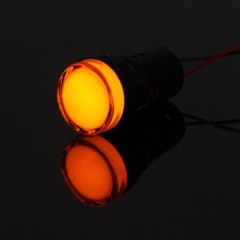 5PCS Yellow 22mm AC/DC24V LED Indicator Light Power Signal Panel Lamp AD16-22D/S
