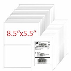 200-1000Labels Rounded Corner 8.5″x5.5″ Shipping Labels Half Sheet Self Adhesive