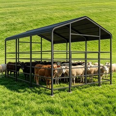 New 13×20FT Metal Livestock Shed Steel Shelter Cowshed for Farm Animal Free Ship