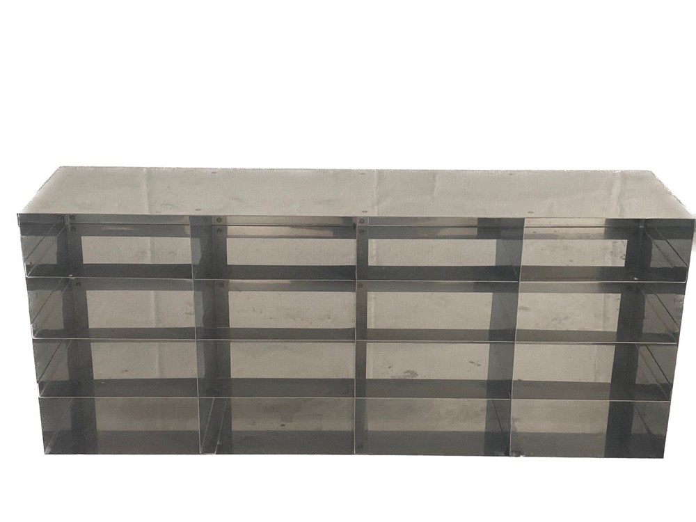 Lab 16-Place 4×4 Array Horizontal Freezer Rack w/ Side Handles Fits 5x5x2” Boxes