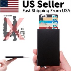 Mens Slim Carbon Fiber Money Clip Wallet RFID Blocking ID Credit Card Holder
