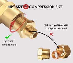 Brass Reducing Hex Nipple, 1/4 Inch NPT Male Pipe X 1/2 Inch NPT Male Pipe 4
