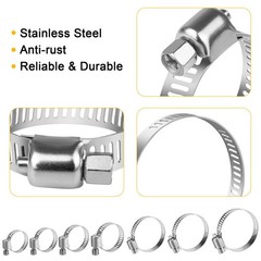 101/130pcs Adjustable Hose Clamps Worm Gear Stainless Steel Clamp Assortment set