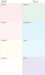 Weekly Planner Inserts – Undated Weekly Calendar Planner Refills for 7-Disc Mini