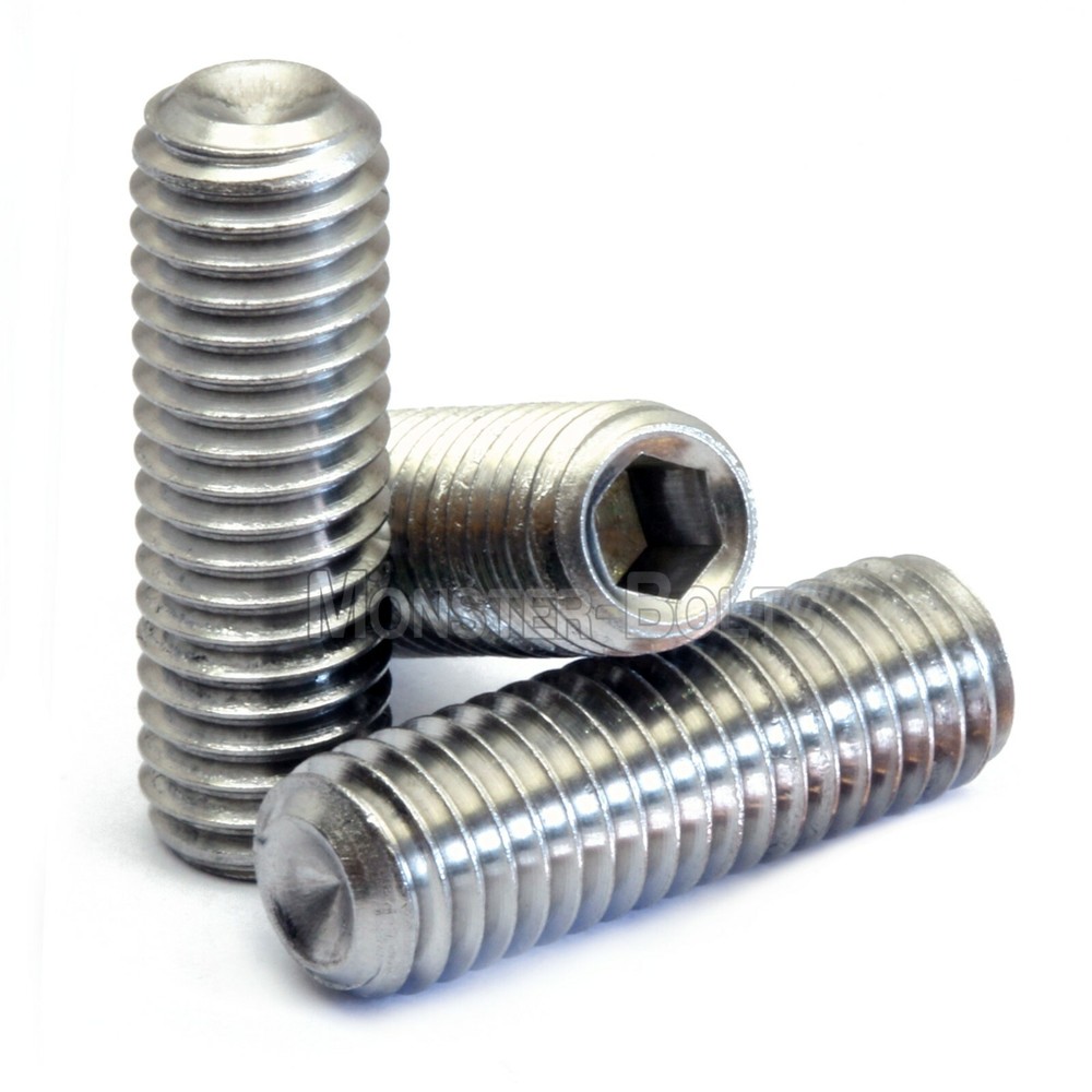 1/4-20 Cup Point Socket Set / Grub Screws SAE Coarse Stainless Steel A2 / 18-8