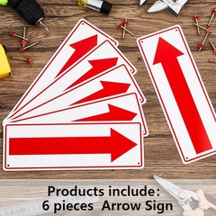 6 Pack Aluminum Reflective Arrow Sign Road Metal Left Arrow Sign for Direction