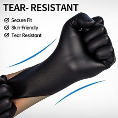 1000PCS Medical Black Nitrile Exam Gloves-Latex & Powder-Free,FDA 501K Available