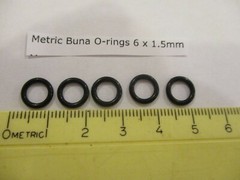 6mm ID x 9mm OD x 1.5mm thick O-ring. Buna-70. Quan 5.