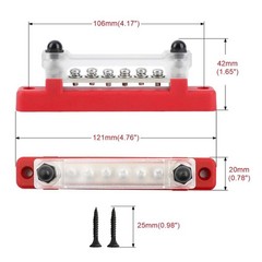 6 Way Bus Bar Power Distribution Terminal 150A Screws Battery Block for Car Boat