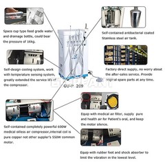 Portable Dental Unit System/Delivery Unit Air Compressor Suction System 4Hole US