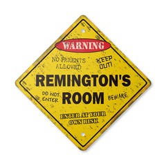 Remington’s Room Vintage Crossing Sign Xing Plastic Rustic kids bedroom children