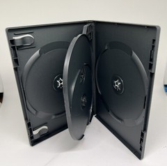 5 PCS New Top Quality Black 14mm QUAD (4) Disc DVD Case, Flip Tray, DB14-4B