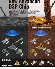 Metal Detector for Adults Professional Gold&Silver Detector LCD Display 10″ Coil