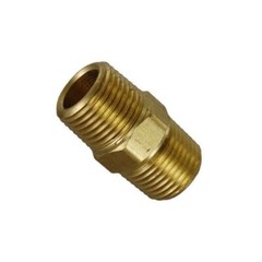1/4″ NPTF male x 1/4″ NPTF Male Pipe Thread Hex Nipple Brass Fitting | 33325-04-