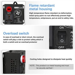 Electric Motor Variable Speed Controller – 120V~220V 15A 4000W AC Motor Speed US